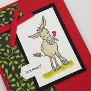 Darling Donkeys card closeup